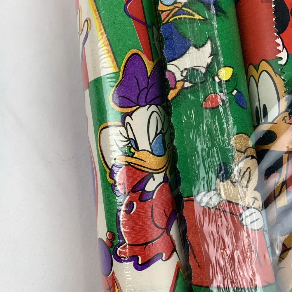 Vtg NIP Cleo Gift Wrap Mickey Mouse Minny Mouse Goofy Pluto 1996 Disney U.S.A.